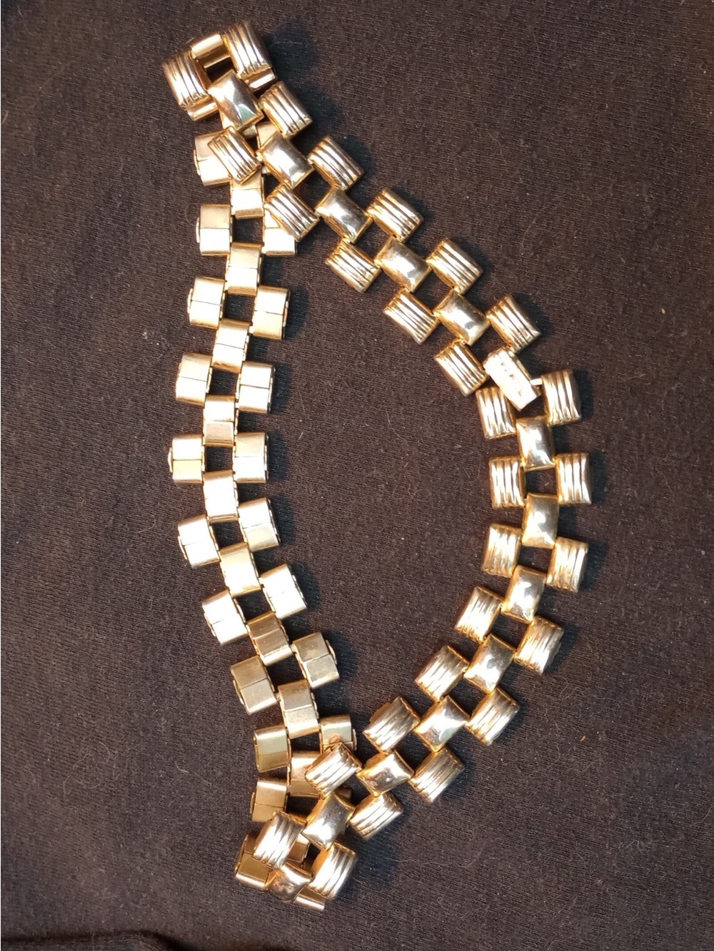 Vintage Brookcraft Gold Tone Panther Link Chain Necklace 16”